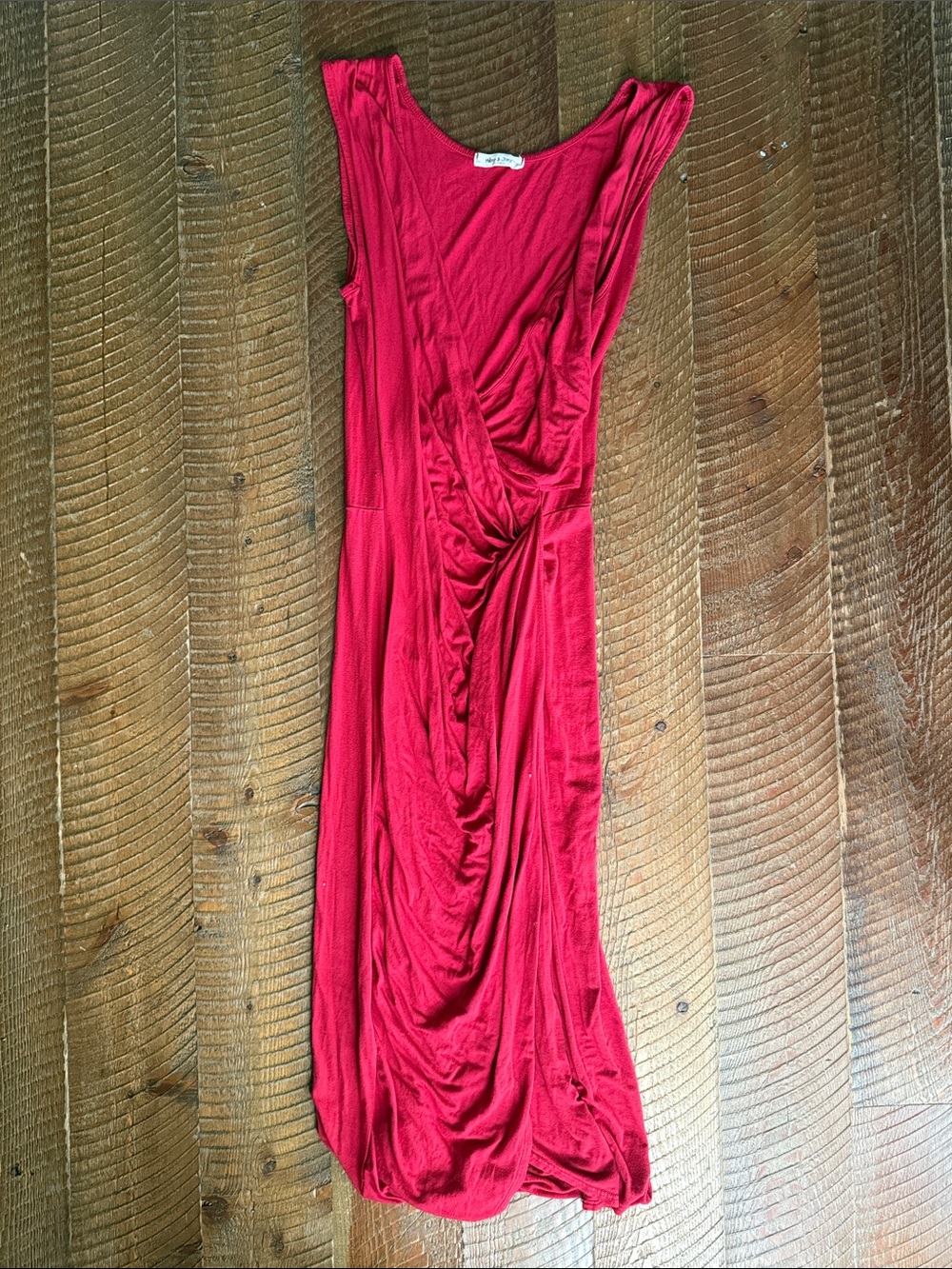 Sleeveless Red Draped Midi Dress by Free People